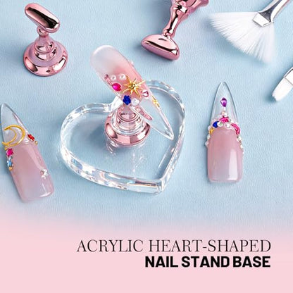 FANDAMEI Nail Art Tools, Nail Art Brushes With Nail Stand, Nail Design Tools, Nail Brushes For Nail Art, Nail Art Kit, Nail Holder For Painting Nails, Nail Liner Brushes, Nail Dotting Tool, Nail Tools