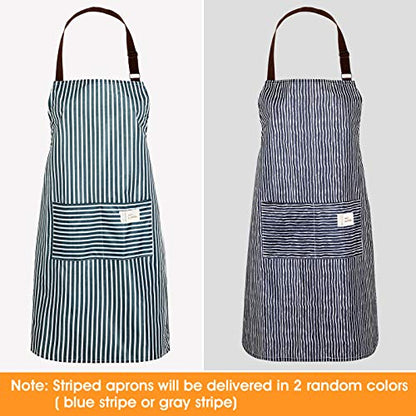 SATINIOR 3 Pieces Waterproof Bib Apron with 2 Pockets Adjustable Cooking Kitchen Apron for Women Men Chef BBQ Baking Cleaning - color: Black and Grey