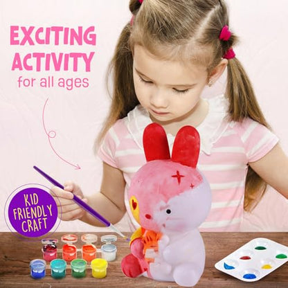 LAOESE Paint Your Own Bunny Lamp Kit, Art Supplies Painting Kits for Kids, Arts and Crafts for Kids Ages 8-12, Bunny Toys Girls Boys Birthday Gifts for Kids Ages 3 4 5 6 7 8 9 10 11 12+ - style: Bunny