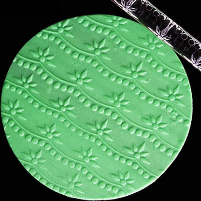 Rengue Acrylic Rolling Pin with 28 Patterns, Compliant Material, Comfortable Grip, 16 X 1 Cm, Lightweight for Dough and Pastry Acrylic Rolling Pin with 28 Patterns, Nan Kitchen (#7) - size: 51020 printing