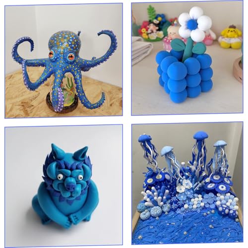 Lightweight Clay - Air Dry Clay, Ultra Light & Soft, Safe & Non-Toxic, Moldable & Flexible, DIY Modeling Clay for Anime Figures, Sculpting, Molding, Creative Art Crafts - color: Blue