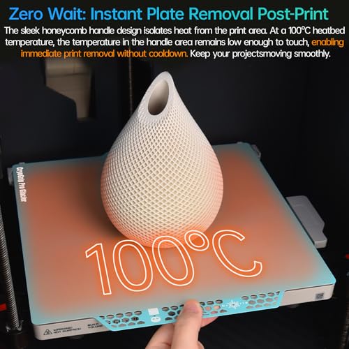BIQU CryoGrip Pro Glacier for Bambu-Lab P1P/P1S/P2S/X1C/X1E/X2D/A1 3D Printers 257x257MM Build Plate Double Sided Fine Textured Surface Platform High Adhesion & Upgrade Removable Heated Bed Cover - style: Glacier-Original(P1P/P1S/P2S/X1C/X2D/X1E/A1)