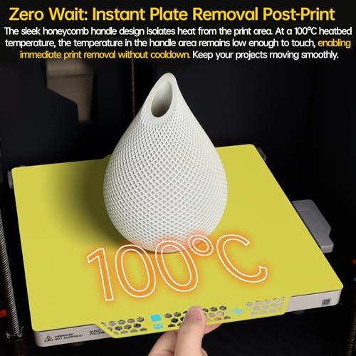 BIGTREETECH BIQU CryoGrip Pro Glacier-Yellow 257x257MM for Bambu-Lab P1P/P1S/P2S/X1C/X2D/X1E/A1 3D Printers Panda Build Plate Double Sided Upgrade Removable Surface Platform - style: Glacier-Yellow(P1P/P1S/P2S/X1C/X2D/X1E/A1)