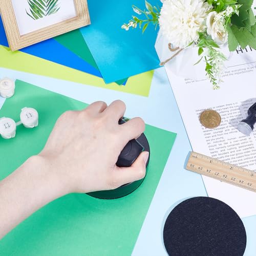 UNICRAFTALE Block Printing Baren Baren with Comfortable Handle Printmaking Tool with Flannel Pad Black Embossing Stamping Tool for Painting Linoleum DIY Art Craft Supplies 3.72 Inches