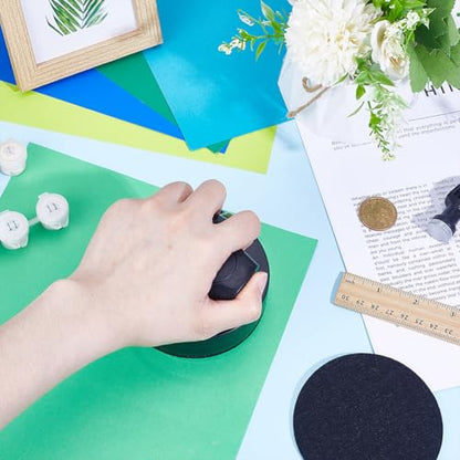 UNICRAFTALE Block Printing Baren Baren with Comfortable Handle Printmaking Tool with Flannel Pad Black Embossing Stamping Tool for Painting Linoleum DIY Art Craft Supplies 3.72 Inches