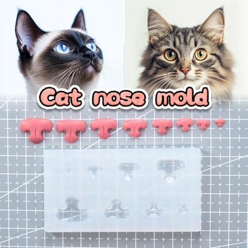 Nuvretk 8 Cute Silicone Molds for Needle Felting - Cat Nose Shapes for Stuffed Animals, DIY Crafts, and Accessories (Triangle) - size: CAT-Triangle