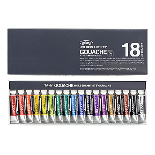 Holbein Artist Gouache Set G703 : 18 x 5ml tubes