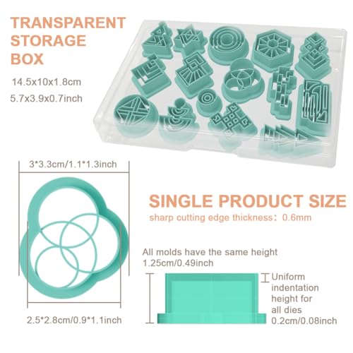 15Pcs Geometric Polymer Clay Cutters Star Round Clay Earrings Cutters Polymer Jewelry Cutter for Earrings Making Party Festival DIY Supplies - color: Geometric