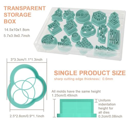 15Pcs Geometric Polymer Clay Cutters Star Round Clay Earrings Cutters Polymer Jewelry Cutter for Earrings Making Party Festival DIY Supplies - color: Geometric