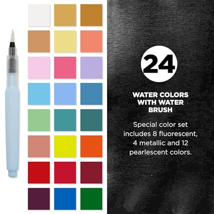 SAKURA Pocket Set Koi Watercolor Kit, 24 Colors Count