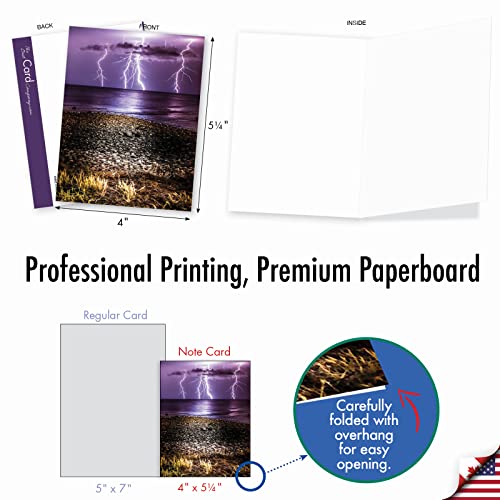 The Best Card Company - Box of 10 All Occasion Cards Blank (4 x 5.12 Inch) - Scenic Landscape Cards Assorted - Bolts of Beauty M4621OCB-B1x10 - style: Bolts of Beauty