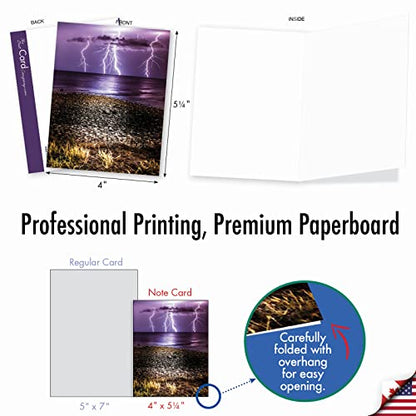 The Best Card Company - Box of 10 All Occasion Cards Blank (4 x 5.12 Inch) - Scenic Landscape Cards Assorted - Bolts of Beauty M4621OCB-B1x10 - style: Bolts of Beauty
