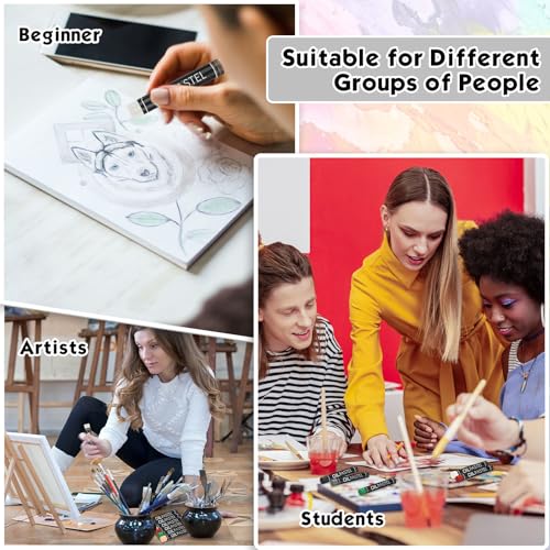 Geyoga 36 Pcs Soft Oil Pastels Bulk Artists Oil Crayons Single Color Creamy Pastels for Art Painting Drawing Blending for Artists(Black, White) - color: Black, White