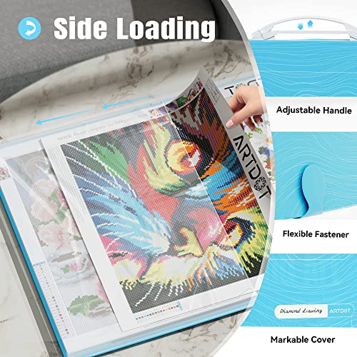 ARTDOT A2 Storage Book for Diamond Art Kits, Diamond Art Portfolio Folder with 30 Pocket Slevees Protectors (39.7 x 56cm) - size: A2:22x16.4 inches