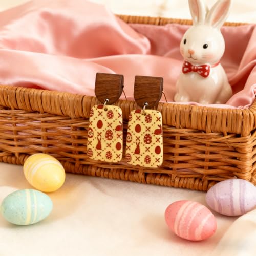 CHGCRAFT 4 Pcs Easter Polymer Clay Texture Sheets Easter Eggs Silicone Texture Stamp Bunnies Clay Texture Mat Background Modeling Pattern Pad for Jewelry and Clay Earrings Tools, 5.5x5.5 inch - style: Easter Bunnies