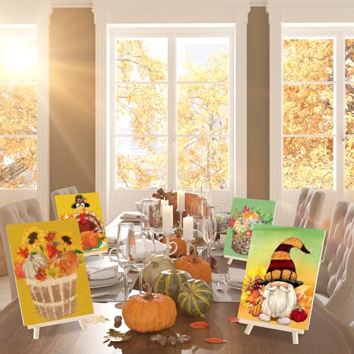 Sherr 12 Pcs Pre Drawn Canvas Pre Printed Canvas for Adults Sip and Paint Party Canvases Painting Kit for Summer Easter Mother's Day Party Favor(Thanksgiving,8 x 10 Inch) - size: 8 x 10 Inch, style: Thanksgiving