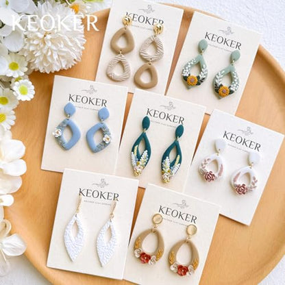 Keoker Polymer Clay Cutters, Boho Polymer Clay Cutters, Clay Earrings Cutters, Basic Polymer Clay Jewelry Making Supplies, Polymer Clay Cutter Sets - color: B color