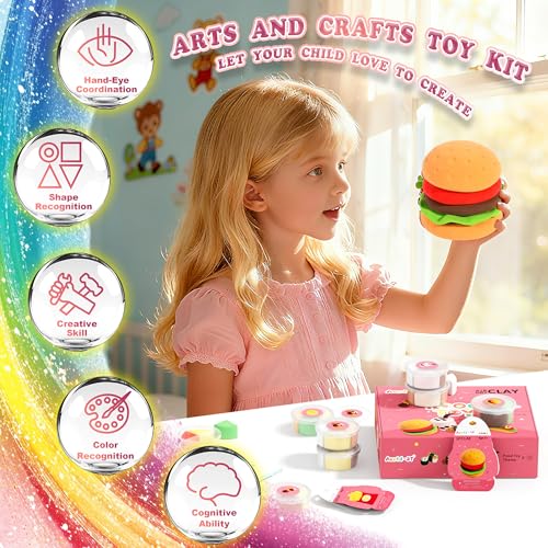 Air Dry Clay Kit - Food Toy Theme, Modeling Clay for Kids, DIY Magic Clay with Tools and Tutorials, 12 Boxes Molding Clay, Ultra Light, Soft & Non-Sticky, Arts and Crafts Gift for Kids - color: Food Toy Theme