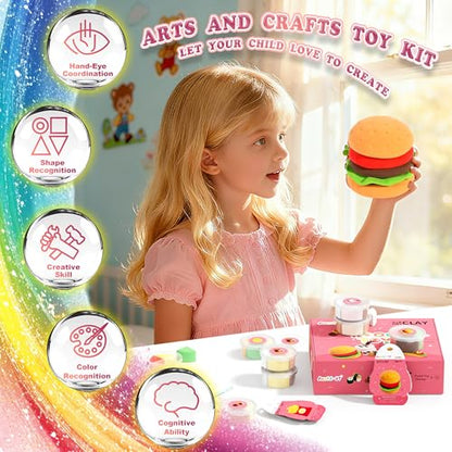 Air Dry Clay Kit - Food Toy Theme, Modeling Clay for Kids, DIY Magic Clay with Tools and Tutorials, 12 Boxes Molding Clay, Ultra Light, Soft & Non-Sticky, Arts and Crafts Gift for Kids - color: Food Toy Theme