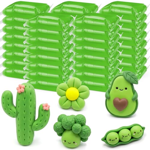 VioraWhite 40 Pcs 21oz Air Dry Clay Bulk Modeling Ultra Lightweight Foam Modeling Clay for Kids Adults DIY Crafts Party Arts and School Project Gifts Supplies(Green) - color: Green