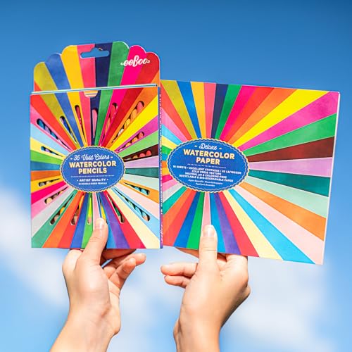 eeBoo: Rainbow Deluxe Watercolor Pad – 16 Sheets, 180GSM/85LB Paper, Natural pH & Chlorine-Free, Painting Art Supplies, Kids Ages 3+ - style: Rainbow Mushroom