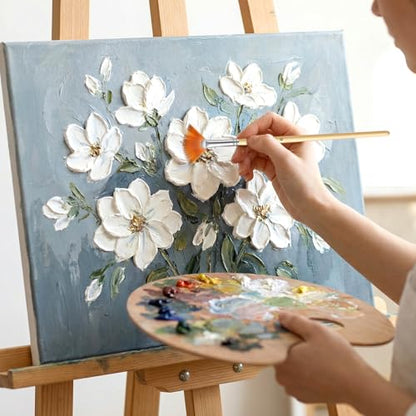 10Pcs Fan Brush for Painting, Professional Artist Fan Brushes, Soft Oil Paints Brush Acrylic Paint Brushes Paintbrushes for Oil Watercolor Gouache Painting