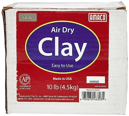 AMACO 4630-3C Air Dry Modeling Clay, 10-Pound, Gray (Pack of 2) - size: Pack of 2