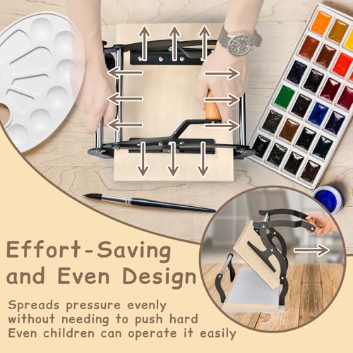 TOPOWN Linocut Press Machine, Printing Hand Lever Press Machine, Linocut Manual Printmaking Machine, A4 Size Lever Printmaking Press Machine with Felt Pad for Blocks up to About 25mm Thick - size: A4[8.27x11.69'']