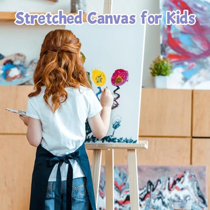 ESRICH Stretched Canvas for Painting 12x16 Inch, 10 Pack Blank Canvas -5/8 in Profile Primed Cotton White Canvases for Painting for Oil & Acrylic Paint - size: 12x16in-10Pack
