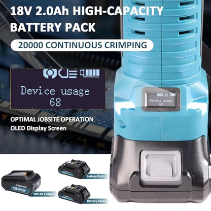 ZUPPER Press Tool Kit for 1/2"to 1" Copper Pipes Compatible with Propress | 18V Electric Pipe Crimping Tool Compact Press Tool Kit Brushless Motor 2pcs 2Ah Battery - size: SL-2430 (3 Press Jaws 1/2" to 1")