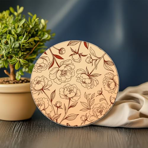 CHGCRAFT Realistic Flowers Pattern Polymer Clay Texture Sheet Plant Leaves and Peonies Silicone Clay Texture Mat for Polymer Clay Making Earrings Jewelry DIY Crafts 5.5 × 5.5 Inch