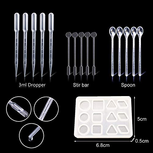 Seasonsky Silicone Resin Kits Assorted Style, 12 PCS Jewelry Casting Molud, 15 PCS Making Tools, Stud Earring and Eye Screw Pins for Jewelry Craft Making
