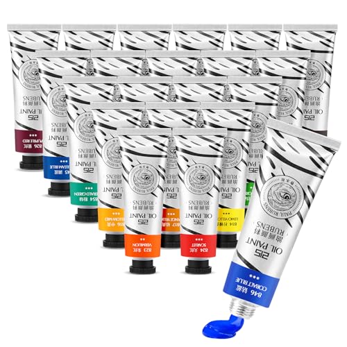 Paul Rubens Oil Paint, 20 Colors x 50ml Large Tubes, Professional Oil Based Paint Set with High Saturation, Creamy Texture, and Consistency, Art Supplies for Artists, Students, Beginners - color: 20 colors*50ml-A