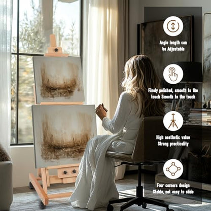 Painting Easel for Adults, Adjustable Angle Easel, Removable Floor Adjustable Easel with Brake Wheels for Artist, Lover of Painting - style: Model 2