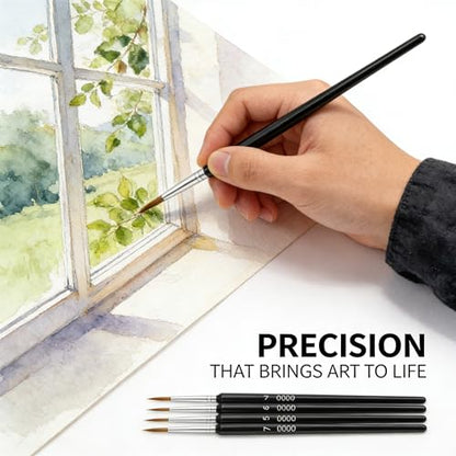 Detail Paint Brushes, 11Pcs Detail Brush Set, Miniature Paint Brushes for Fine Detailing & Art Painting, Suitable for Acrylic, Watercolor, Oil, Models, Paint by Numbers and DIY Craft Projects