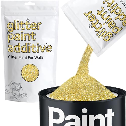 Sand Gold Glitter Paint Additive for Walls 100g / 3.5oz | Glitter Additive Sparkle for Interior & Exterior Wall Paint, Furniture, Varnish | Hemway - color: Sand Gold