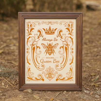 2 Sheets Queen BEE Silkscreen Stencil, European Style Painting Stencils Templates Reusable Self-Adhesive Silk Screen Printing for Wall Border Wood Fabric Home Craft Decor - style: Queen BEE