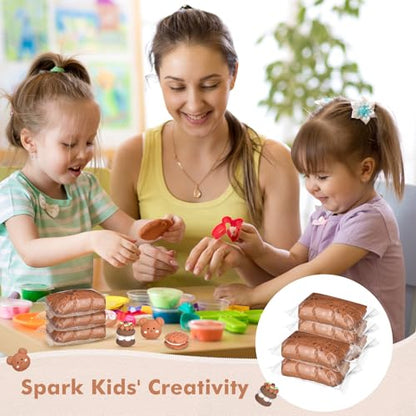 VioraWhite 40 Pcs 21oz Air Dry Clay Bulk Modeling Ultra Lightweight Foam Modeling Clay for Kids Adults Magic DIY Crafts Party Arts and School Project Gifts Supplies(Light Brown) - color: Light Brown
