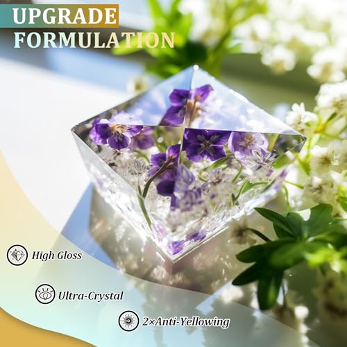 2 Gallon Crystal Clear Epoxy Resin Kit, High Gloss & Bubbles Free Resin Supplies for Art Coating Casting Craft DIY Wood, Jewelry Making, Molds - size: 2 Gallon