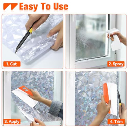 WRAPXPERT Window Film Tools, Window Privacy Film & Peel and Stick Wallpaper Tool Kit, 4-in-1 DIY Starter Set with Smoothing Squeegee, Utility Knife and Blades & 180ml Adjustable Spray Bottle - color: 4-in-1 Set