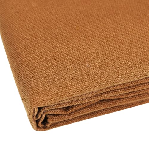 10oz Heavy Duty Cotton Canvas Fabric 60" x 80", Thick Cotton Duck Cloth for Painting, Sewing, Crafts, Tote Bags, Embroidery, Home Decor, Drop Cloth (Brown) - color: Brown, size: 60" x 80"