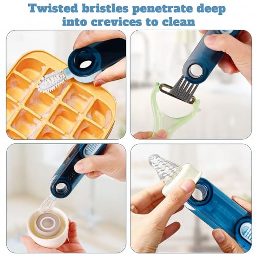 OxiTa 3 in 1 Cup Lid Gap Cleaning Brush Set (3Pcs), Multifunctional Insulation Bottle Cleaning Tools, Multipurpose Bottle Gap Cleaner Brush, Water Bottle Cleaner Brush,Home Kitchen Cleaning Tools