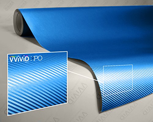 VViViD Craft 3D Carbon Fibre Textured Vinyl Sheet 1ft x 5ft for Silhouette, Cricut and Cameo Machines Including 12" x 12" Sheet of Transfer Paper (Electric Blue) - color: Electric Blue