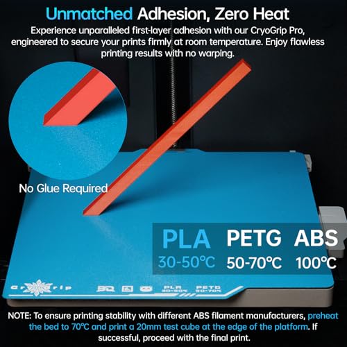 BIGTREETECH BIQU Cryogrip Pro Frostbite Panda Build Plate 257x257MM for Bambu-Lab P1P, P1S, P2S, X1C, X2D, X1E, A1 3D Printers - style: Frostbite(P1P/P1S/P2S/X1C/X2D/X1E/A1)