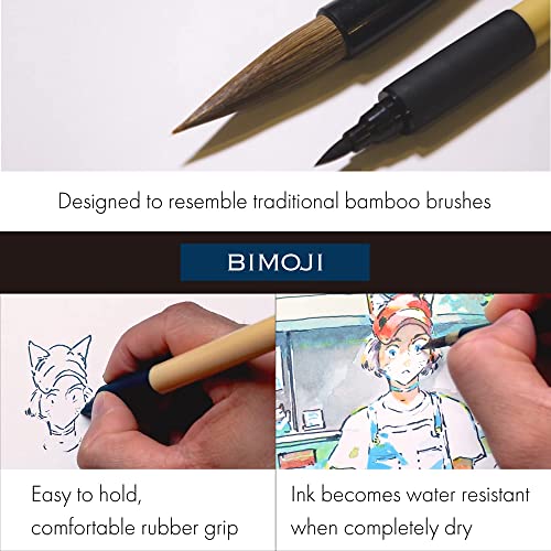 Kuretake Bimoji Brush Pen, 5 pcs set, brush tip marking fude brush pen, for Calligraphy, lettering, illustration, Professional, Made in Japan - style: Variety 5pcs box2