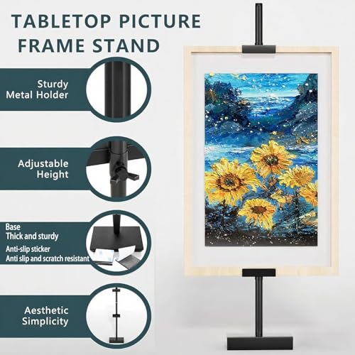 Adjustable Tabletop Easel Stand for display up to 30" H, Black Metal easel stand for Signs & picture frames,artworks,suitable for Home Decor,Studio,restaurant and Exhibition art easels