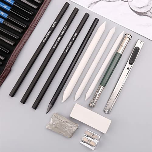 BFGRDDW 24pcs Professional Sketching Drawing Art Tool Kit Graphite Charcoal Pencils Eraser Craft Painting Set