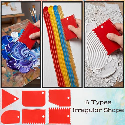 11 Pcs Palette Knife Set 5 Pcs Stainless Steel Palette Knives With 6 Plastic Paint Scraper, Painting Tools for Oil, Canvas, Acrylic Painting and Cake Decorating Applications