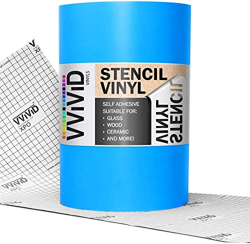 VViViD Blue Stencil Vinyl Masking Film with Anti-Bleed Technology (12" x 6ft) - size: 12" x 6ft