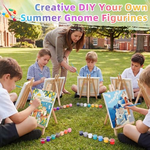 Supervitae 72 Piece Boho City Round Pre Drawn Canvas Kit 5.9" Paint and Sip Kit for Adults Painting Party Pre Printed Canvas DIY with Pictures Paints Easels Brushes for Party Gifts - size: 5.9", style: Boho City